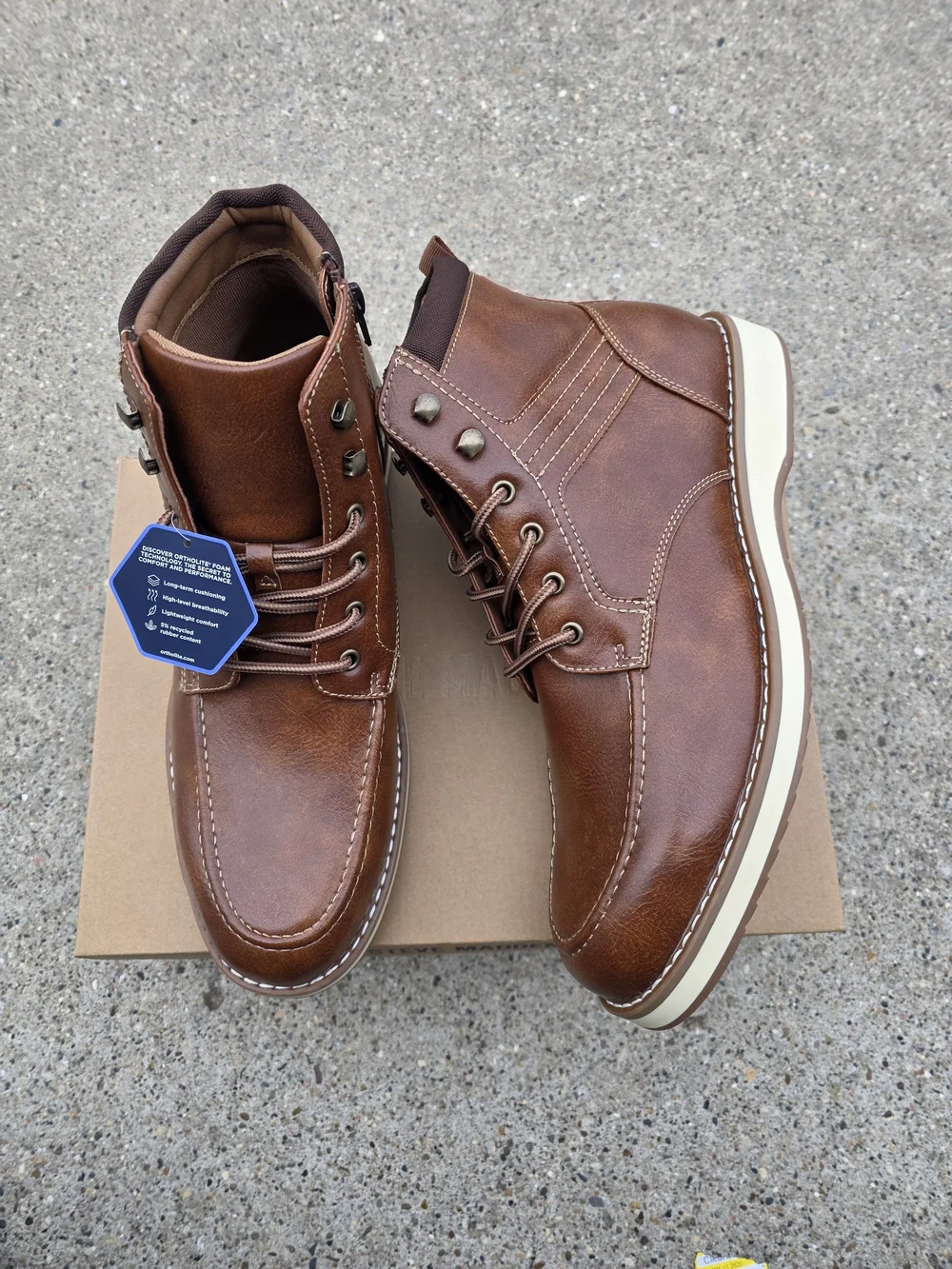 Steve Madden Ortholite  Leather Lace-Up Boots Men Size 11